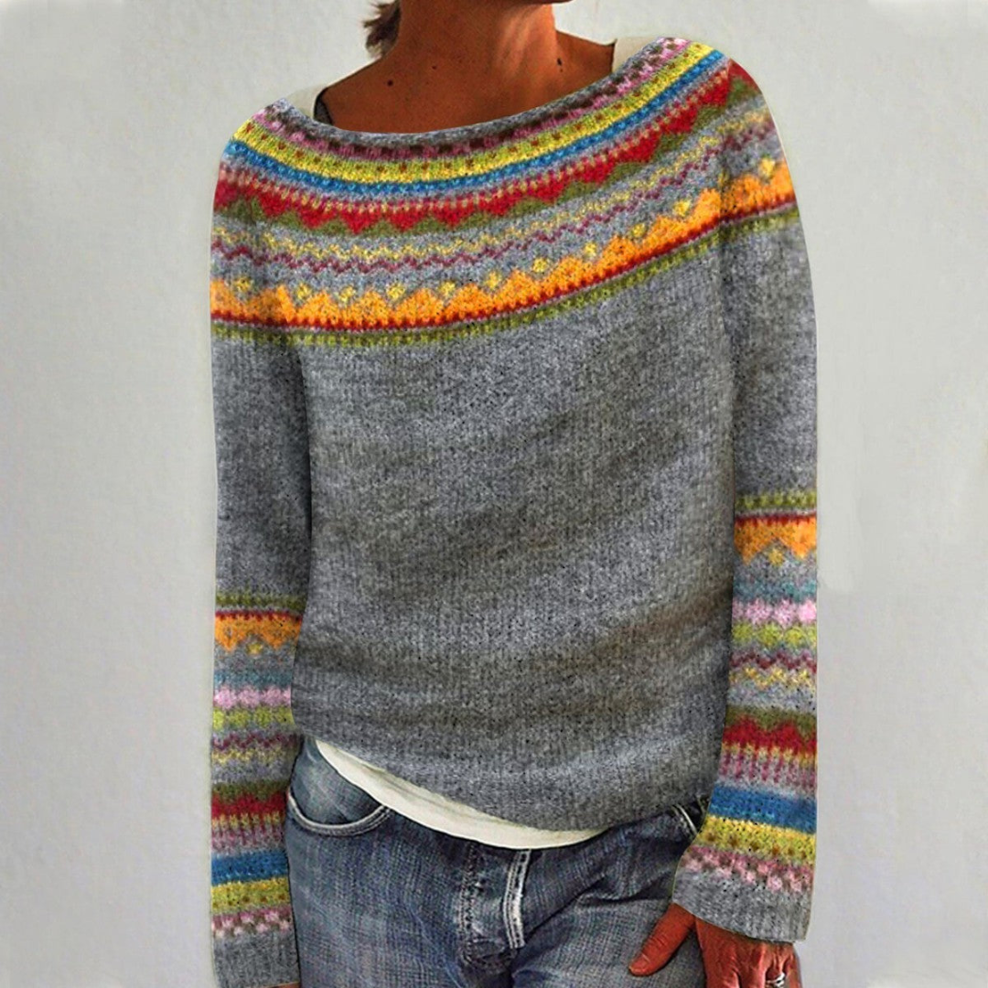 Courtey - Cozy Long Sleeve Round Neck Sweater
