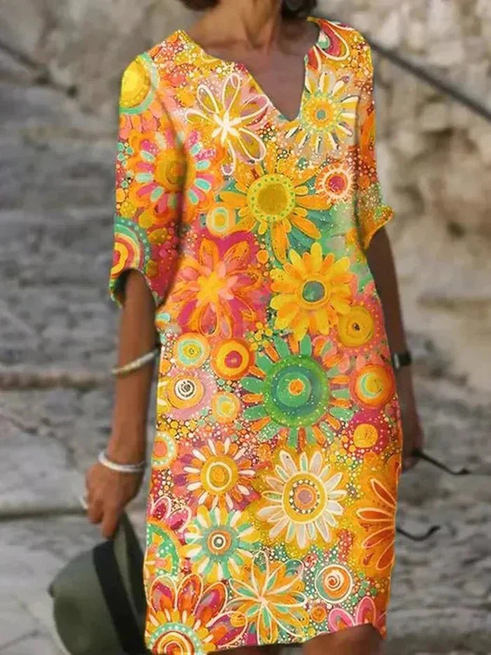 Nira - Vibrant Floral Midi Dress