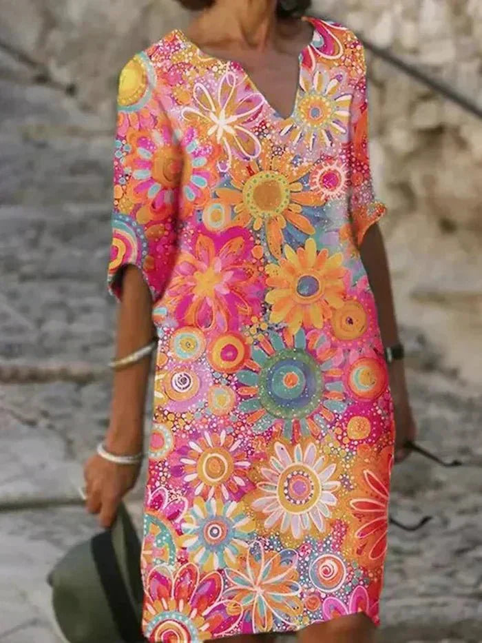 Nira - Vibrant Floral Midi Dress