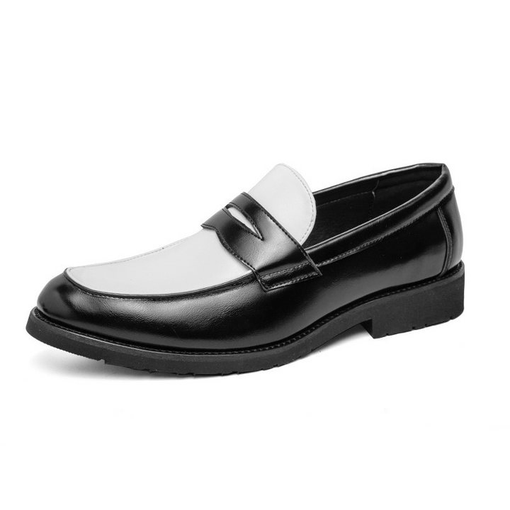 Xara – Black Loafers with Metallic Shine