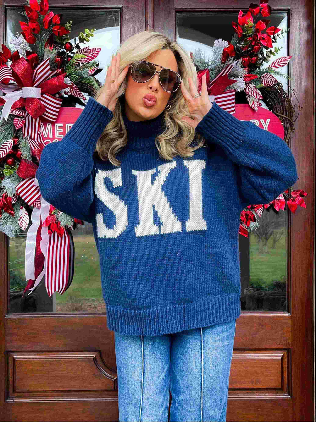 Retro Turtleneck Ski Sweater