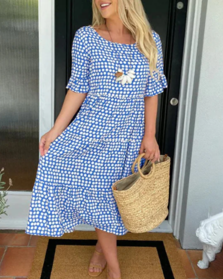 Zora - Sable Short-Sleeve Midi Dress