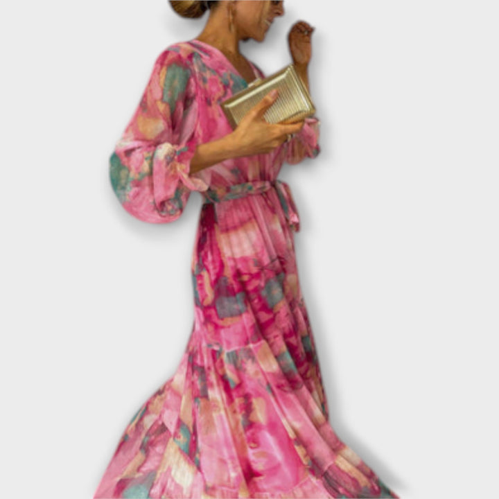 Evelyn - Watercolour Dream Maxi Dress