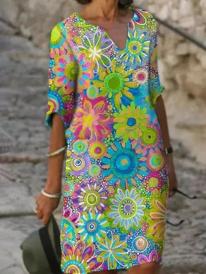 Nira - Vibrant Floral Midi Dress