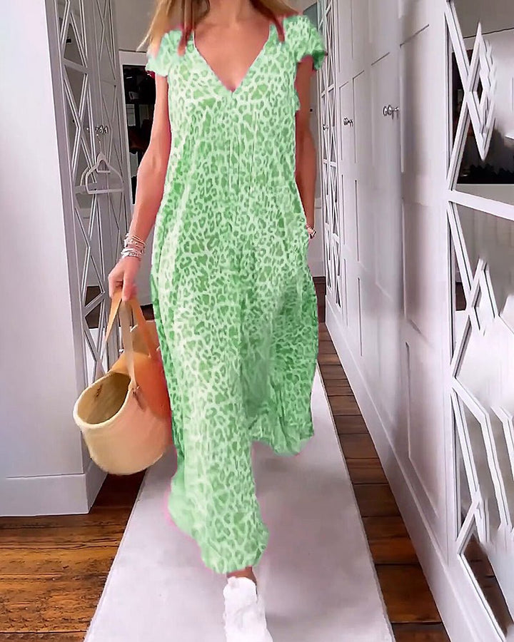 Glaiza - V-Neck Maxi Dress